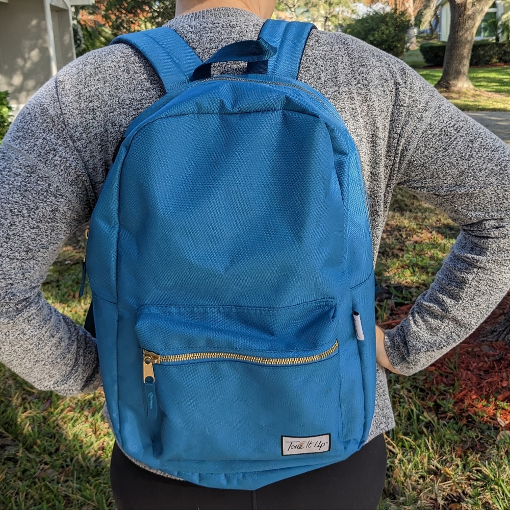 Tone It Up Teal Blue Basic Backpack - image 1